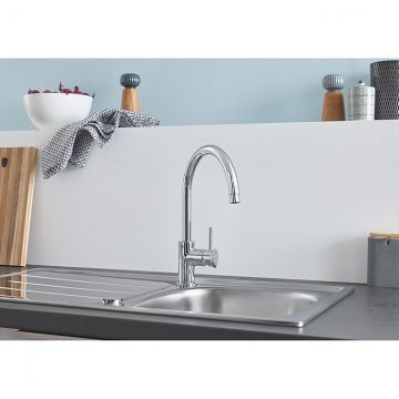 Baterie bucatarie Grohe Classic,furtune flexibile, pipa pivotanta,crom-31535001