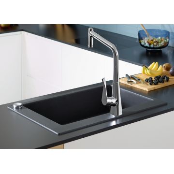 Chiuveta bucatarie Hansgrohe S510-F660 SilicaTec 660 cu 1 cuva 51x77x19cm stone grey