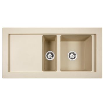 Chiuveta bucatarie tegranit Teka Aura 60 B TG 11/2B 1D 1060x525mm ventil Pop-up Topasbeige