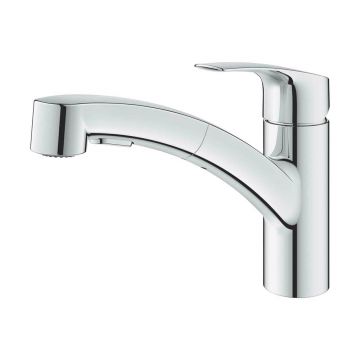 Baterie bucatarie cu dus extractibil Grohe Eurosmart New crom