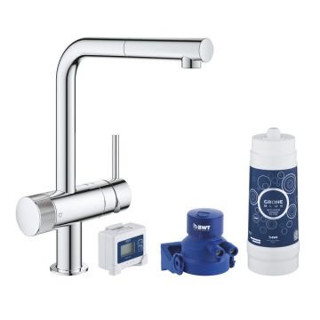 Baterie bucatarie cu dus extractibil si filtru de apa Grohe Blue Pure Minta