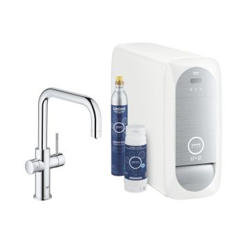 Baterie bucatarie Grohe Blue Home crom pipa tip U si Starter Kit