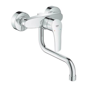 Baterie bucatarie Grohe Eurosmart New crom cu montare pe perete