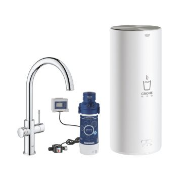 Baterie bucatarie Grohe Red Duo crom pipa tip C si boiler marimea L