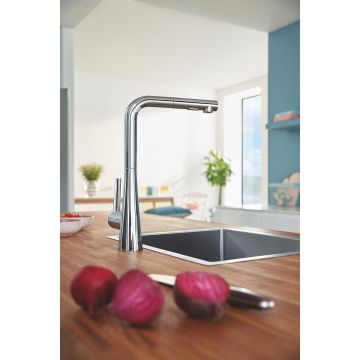 Baterie bucatarie Grohe Zedra, dus, furtune flexible,crom- 32553002