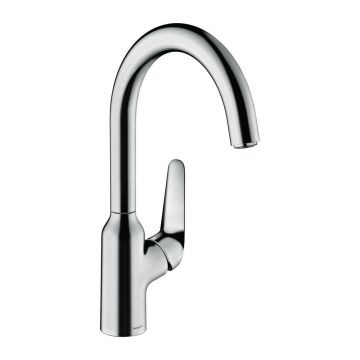 Baterie bucatarie Hansgrohe Focus M42 cu pipa rotativa crom