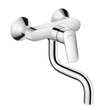 Baterie bucatarie Hansgrohe Logis cu montaj pe perete crom