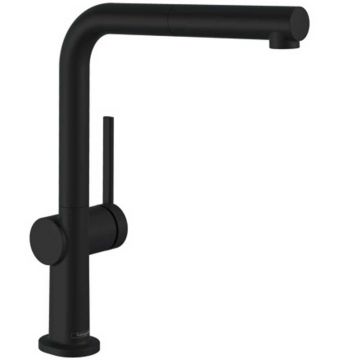 Baterie bucatarie monocomanda Hansgrohe Talis M54 negru mat cu dus extractibil
