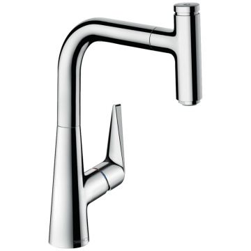 Baterie de bucatarie cu pipa extractabila Hansgrohe Talis Select crom