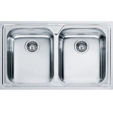 Chiuveta bucatarie Franke Logica Line LLX 620 cu 2 cuve  790x500mm  inox lucios