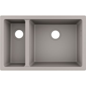 Chiuveta compozit Hansgrohe S51 SilicaTec gri beton 71x45 cm 2 cuve