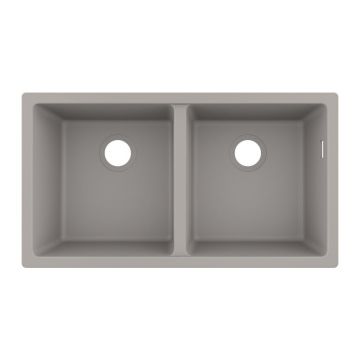 Chiuveta compozit Hansgrohe S51 SilicaTec gri beton 82x45 cm