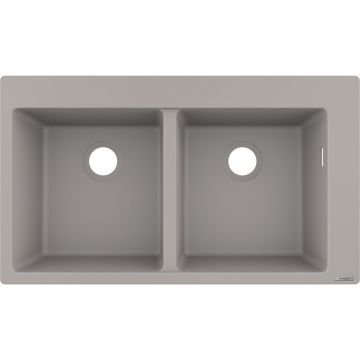 Chiuveta compozit Hansgrohe S51 SilicaTec gri beton 88x51 cm