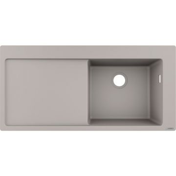 Chiuveta compozit Hansgrohe S51 SilicaTec gri beton dreapta 105x51 cm