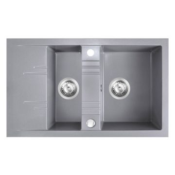 Chiuveta granit Ferro Mezzo II reversibila 48x79 gri