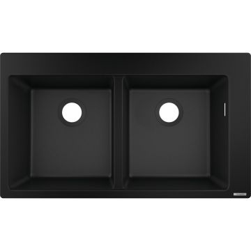 Chiuveta Hansgrohe S510 F770 SilicaTec 370x370 41.5x88x19 cm cu doua cuve graphite black