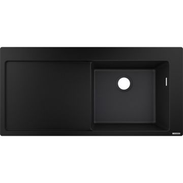 Chiuveta Hansgrohe S514 F450 SilicaTec 450 41.5x105x19 cm cu picurator stanga graphite black