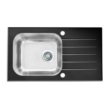 Chiuveta inox Alveus Vitro 20 inox - negru 78x44 cm