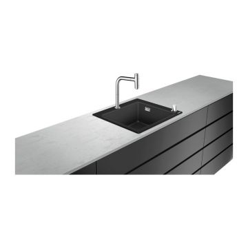 Set chiuveta bucatarie Hansgrohe Sink combi SilicaTec si baterie ComfortZone 200 negru - crom