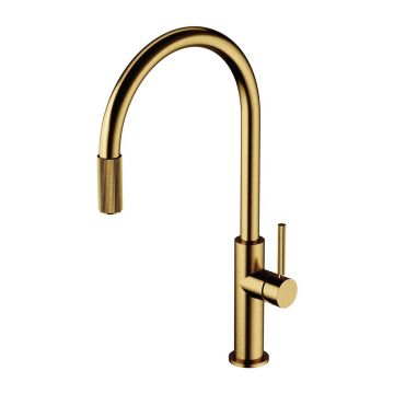 Baterie bucatarie cu sistem filtrare D1 auriu periat Omnires Switch
