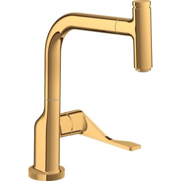 Baterie chiuveta bucatarie auriu lucios cu dus extractibil Hansgrohe Axor Citterio Select Baterie chiuveta bucatarie auriu lucios cu dus extractibil Hansgrohe Axor Citterio Select