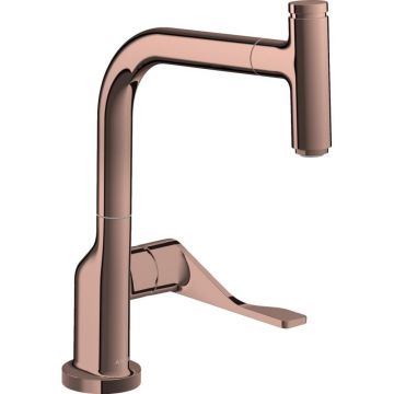 Baterie chiuveta bucatarie red gold lucios cu dus extractibil Hansgrohe Axor Citterio Select Baterie chiuveta bucatarie red gold lucios cu dus extractibil Hansgrohe Axor Citterio Select