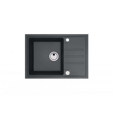 Chiuveta bucatarie compozit cu picurator, negru, Alveus Intermezzo 40