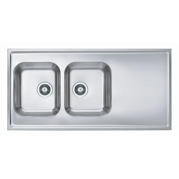 Chiuveta bucatarie inox satin cu doua cuve si picurator Alveus Classic Pro 100