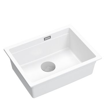Chiuveta compozit incastrata Quadron Logan 100 alb - inox 59.5x45.1 cm