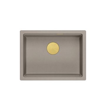 Chiuveta compozit incastrata Quadron Logan 100 bej - auriu 59.5x45.1 cm