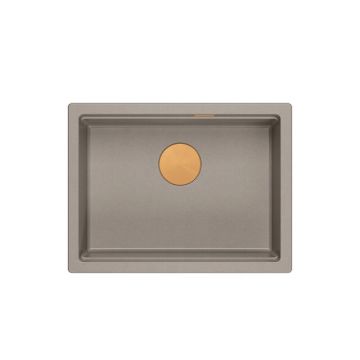 Chiuveta compozit incastrata Quadron Logan 100 bej - cupru 59.5x45.1 cm