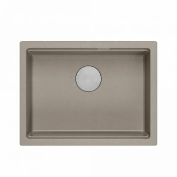 Chiuveta compozit incastrata Quadron Logan 100 bej - inox 59.5x45.1 cm