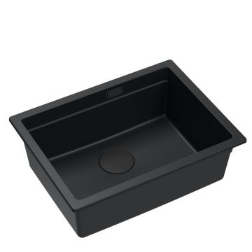 Chiuveta compozit incastrata Quadron Logan 100 negru 59.5x45.1 cm