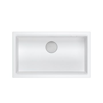 Chiuveta compozit incastrata Quadron Logan 110 alb - inox 76x44 cm