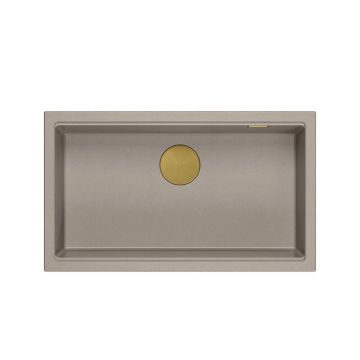 Chiuveta compozit incastrata Quadron Logan 110 bej - auriu 76x44 cm