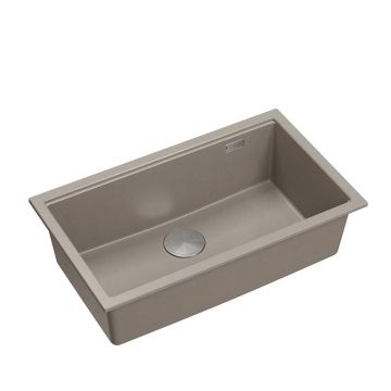 Chiuveta compozit incastrata Quadron Logan 110 bej - inox 76x44 cm