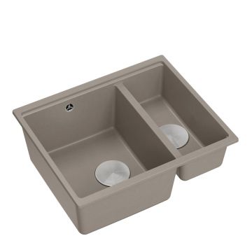 Chiuveta compozit incastrata Quadron Logan 150 bej - inox 56x46 cm