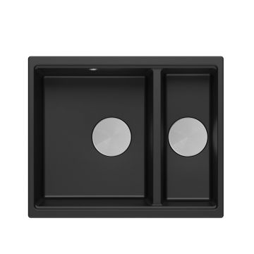 Chiuveta compozit incastrata Quadron Logan 150 negru - inox 56x46 cm