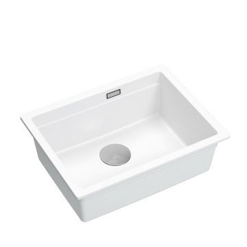 Chiuveta compozit sub blat Quadron Logan 100 alb - inox 59.5x45.1 cm