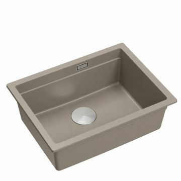 Chiuveta compozit sub blat Quadron Logan 100 bej - inox 59.5x45.1 cm