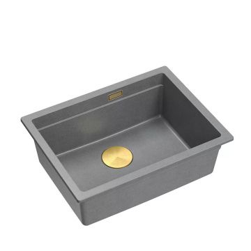 Chiuveta compozit sub blat Quadron Logan 100 gri - auriu 59.5x45.1 cm