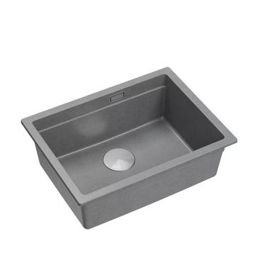Chiuveta compozit sub blat Quadron Logan 100 gri - inox 59.5x45.1 cm