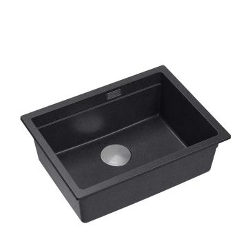 Chiuveta compozit sub blat Quadron Logan 100 negru - inox 59.5x45.1 cm