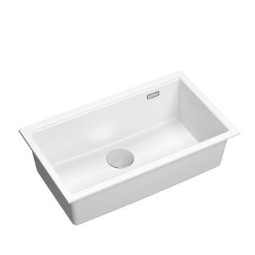 Chiuveta compozit sub blat Quadron Logan 110 alb - inox 76x44 cm