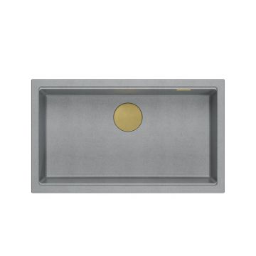 Chiuveta compozit sub blat Quadron Logan 110 gri - auriu 76x44 cm