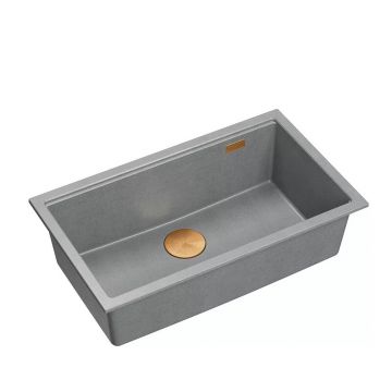 Chiuveta compozit sub blat Quadron Logan 110 gri - cupru 76x44 cm