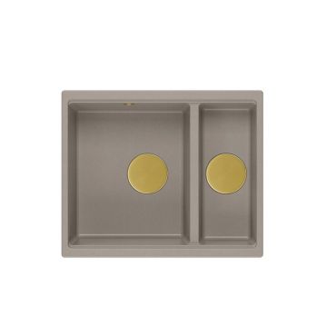 Chiuveta compozit sub blat Quadron Logan 150 bej - auriu 56x46 cm