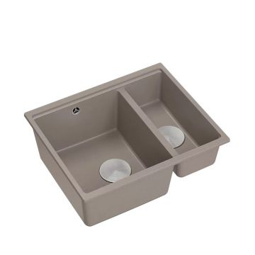 Chiuveta compozit sub blat Quadron Logan 150 bej - inox 56x46 cm
