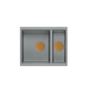 Chiuveta compozit sub blat Quadron Logan 150 gri - cupru 56x46 cm