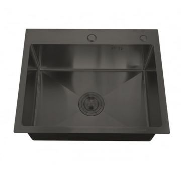 Chiuveta de bucatarie din inox MIXXUS HM5050-215 NANO-BLACK (3.0 0.8)